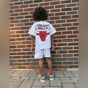 Vintage Chicago Bulls Kids Matching Set - White and Red